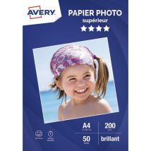 Papier photo Avery - brillant - A4 - jet d'encre - 200g - 50 feuilles