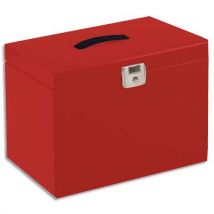 Valise de classement en métal - livrée avec 5 dossiers - rouge