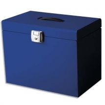 Valise de classement en métal - livrée avec 5 dossiers - bleu