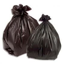 Sacs poubelles pour déchets légers - 100 L - noir - 35 microns - lot de 200 sacs