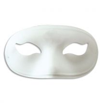 Masque en plastique blanc à décorer / Loup simple Ecole - Lot de 30