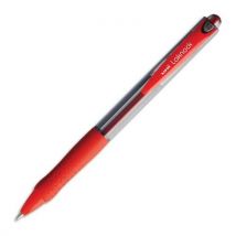 Stylo à bille rechargeable Uniball Laknock - pointe moyenne rétractable - encre rouge - corps grip