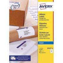Etiquettes d'adresses Avery J8165 - impression jet d'encre - blanc - 99,1 x 67,7 mm - 25 planches - boîte de 200