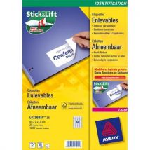 Etiquettes enlevables Avery L4745 - format 96x163.5 mm - impression laser - boîte de 200