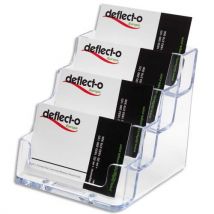 Porte cartes visite Deflecto - 1x4 compartiment - transparent