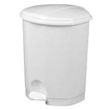Poubelle pédale plastique - blanc - 18 litres