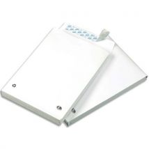 Pochettes kraft blanc - 120 g - fermeture auto-adhésive - format C4 229 x 324 mm - soufflet 30 mm - paquet de 50