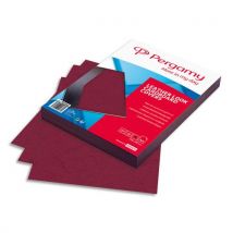 Plats de couverture Pergamy - A4 - grain cuir - 250gr - boîte de 100 - bordeaux