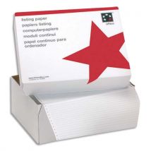 Boîte de 2500 listing 1er prix - format 380 mm x 11" - simple - blanc - 60 g - bandes Caroll fixes