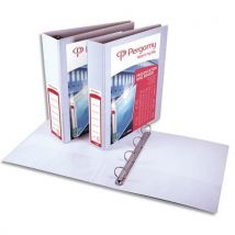 Classeur personnalisable Pergamy A4+ 2 faces - 4 anneaux Ø40 mm en D - dos 6 cm - en PP - 400 feuilles - blanc