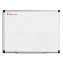 Tableau blanc émaillé magnétique Pergamy - cadre aluminium - 60 x 45 cm