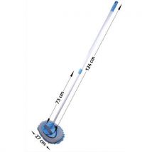 Balai bleu Albiore - manche télescopique 75 à 124 cm - support ovale 25,5 x 16,5 cm - frange microfibre