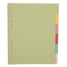 Intercalaires Pergamy - carte recyclée 170 g - A4+ - 6 touches - neutre coloris assortis pastel - jeu de 6