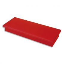 Aimants Rectangulaires À Téton 1er Prix - 2.2 X 4.8 Cm - Coloris Rouge - Plaquette De 2