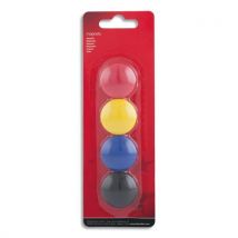 Aimants 1er prix - diamètre 32mm - formats ronds - coloris assortis - boite de 4