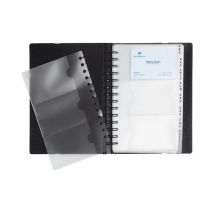 Porte-cartes de visite Exactive Exacard, 20 pochettes amovibles, 200 x 145 mm, noir