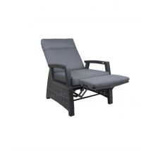 Relaxfauteuil Darwin - Verstelbaar - Wicker - Antraciet - Qopps