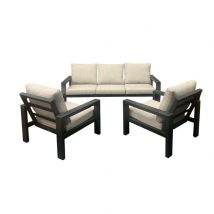 Loungeset Elano - Aluminium - Antraciet - Qopps