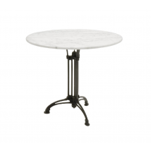 Tuintafel Bistro - Marmer - Rond - Ø 80 - Wit - Lesli Living