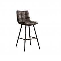 Barkruk Navarra - 75 cm Zithoogte - Suedelook textiel - Antraciet - Tower Living