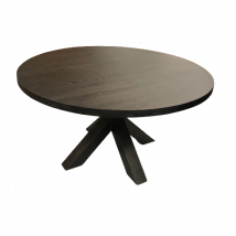 Eettafel eikenhout - Rond - 140 cm - Zwart - WGXL Collection