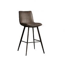Barkruk Pamplona - 75 cm Zithoogte - Suedelook textiel - Antraciet - Tower Living