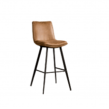 Barkruk Pamplona - Zithoogte 75 cm  - Suedelook textiel - Cognac - Tower Living