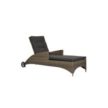 Ligbed Buffalo - Inclusief wielen - Wicker - Licht grijs - Qopps
