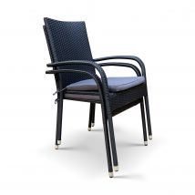 Tuinstoel Rhodos - Stapelbaar - Wicker - Zwart - SenS-line