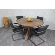 Eettafel NWD - Oud Teakhout - Rond - WGXL Collection