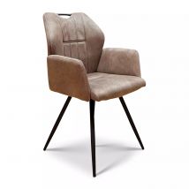 Eetkamerstoel Puck - Microvezel - Taupe - MxSofa