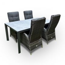 Tuinset Levas - Manhattan- Donkergrijs - 4 of 6 personen - Qopps
