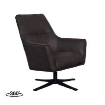 LABEL51 Fauteuil Tod - Antraciet - Microleder