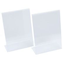 Manutan Expert - A5 kallistettu L-muotoinen pöytäjalusta - Läpinäkyvä polyeteeni - 148 x 210 mm - 100% kierrätettävä