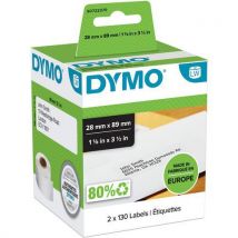 Dymo - Etiketit vakio dymo 89 x 28 mm 2 x 130 kpl