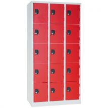 Manutan expert - Pienlokerokaappi manutan modulo 300 3 x 5 lokeroa punainen