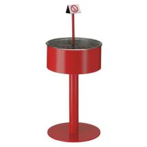 Vepabins - Suuri tuhkakuppi punainen - 20 L tilavuus 95 cm korkea teräs
