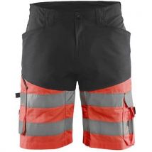 Blaklader - Highvis shortsit stretch musta/huomio punainen c50