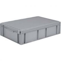 Schoeller allibert - 28 l harmaa vankka eurosäiliö saranoitu kansi 600x400x161 mm