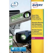Avery - Erittäin vahvat valkoiset polyesterilaseretiketit 63,5 x 33,9 mm