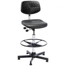 Global Professional Seating - Korkea teollisuustyötuoli Prestige - Polyuretaani Musta - Säädettävä korkeus 62-87cm 110kg