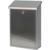 V-Part - Seinäpostilaatikko 40 cm - Matta ruostumaton teräs harmaa - 27L tilavuus