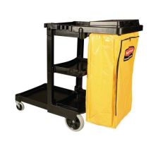 Rubbermaid - Siivousvaunu muovia musta 92 L tilavuus 16 kg