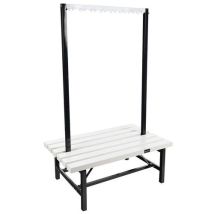Manutan expert - Kaksipuolinen penkki jossa 2 x 8 koukkua 1150 mm valkoinen pvc
