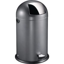 EKO - Roskakori Kickcan 40 L - Polkimella avattava ruostumaton teräs harmaa