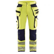 Blaklader - Highvis riipputaskuhousut 4-way stretch huomio keltainen/mariininsininen c54