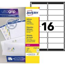 Avery - Sarja 1600 lasertarraa valkoinen 99,1x33,9 mm