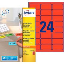 Avery - 480 punaisen etiketin pakkaus 63,5 x 33,9 mm