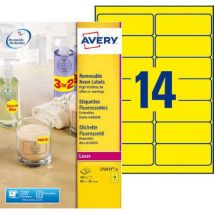 Avery - 350 lasertarrasarja keltainen fluoresoiva 99,1x38,1 mm