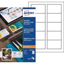 Avery - Erä 250 mikroperforaattua käyntikorttia 85 x 54 185 g/m2